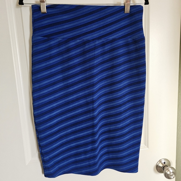 LuLaRoe Dresses & Skirts - LuLaRoe Blue and Black Striped Pencil Skirt